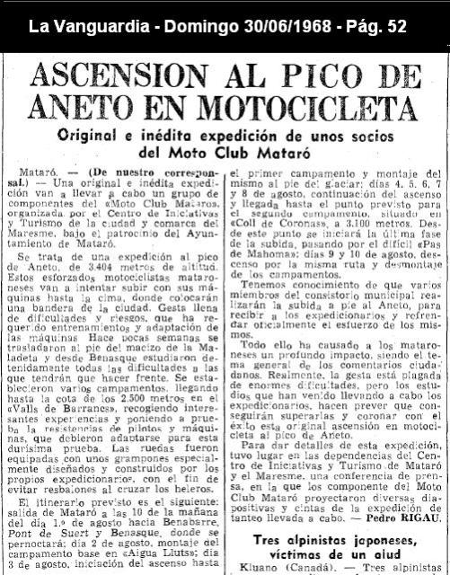 Vespino en el Aneto. La Vanguardia